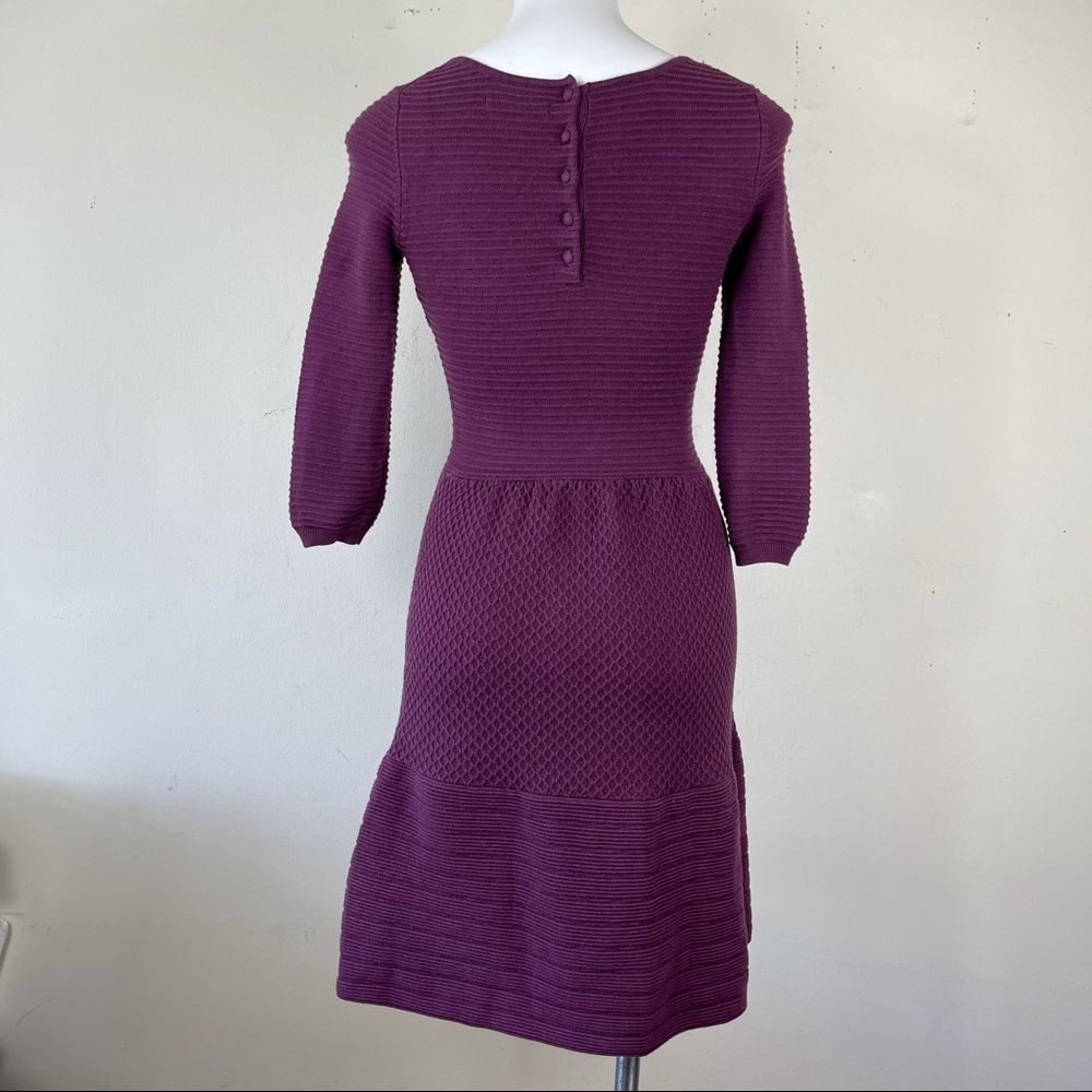 Boden libby textured sweater knit dress 4 purple plum warm fall preppy Wh552 - Picture 10 of 16